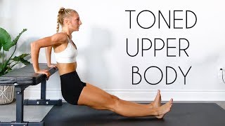 15 MIN TONED UPPER BODY WORKOUT No Equipment At Home [upl. by Thilda]