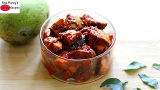 Traditional Mango Pickle  How To Make Easy Kerala Mango Pickle  Pacha Manga Achar Recipe [upl. by Rufena]