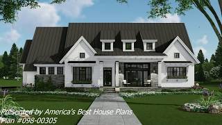 MODERN FARMHOUSE PLAN 09800305 WITH INTERIOR [upl. by Jowett]