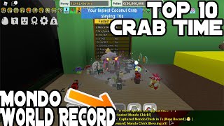 Mondo Chick WORLD Record  Top 10 Crab Time Bee Swarm Simulator Roblox [upl. by Twitt]