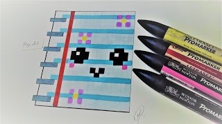 Handmade Pixel art  Kawaii NoteBook [upl. by Kawai]