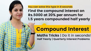 Compound Interest Math shortcuts  Find Interest in seconds Math tricks Yearly Quarterly problems [upl. by Iveksarap848]