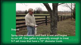 Nufarm Safari® Insecticide Basal Trunk Spray Application Demonstration [upl. by Maidy]