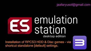 Emualtion Station Desktop Edition for RPCS3 HDD amp Disc games setup [upl. by Evy]