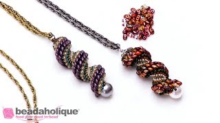 How to Do Cellini Spiral Stitch Using Two Hole Beads [upl. by Tades347]