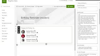 Office 365  SharePoint Online Birthday Reminder WebPart  Bitaluscom [upl. by Rehtse469]