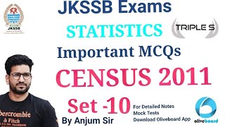 Set 10  CENSUS 2011  Important MCQs for JKSSB Exams by Anjum Sir [upl. by Ecnav]