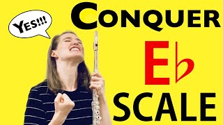 How to play Eb scale on flute [upl. by Ynnatirb]