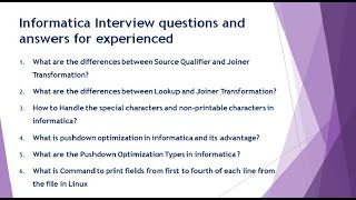 informatica interview questions and answers for experienced  part5 [upl. by Aicercul754]