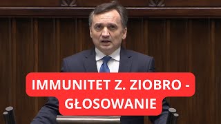 GŁOSOWANIE immunitet Zbigniewa Ziobro [upl. by Anile]