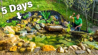 DIY Budget Ecosystem Pond  Solo Build in 5 Days by Hand [upl. by Barrett]