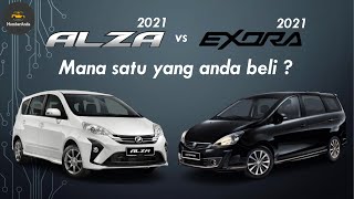 Perodua Alza AV 2021 vs Proton Exora Black Edition 2021  Perbezaan konfigurasi mana yang anda beli [upl. by Haisej867]