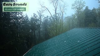 Rain Hail Thunder 12Hour of a Metal Roof Storm for Sleep [upl. by Alleyn]