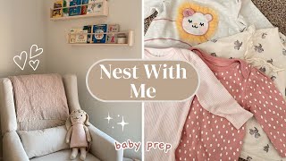 NEST WITH ME FOR BABY 🧸  1st time mom nursery organization new furniture baby registry gifts [upl. by Suravaj161]