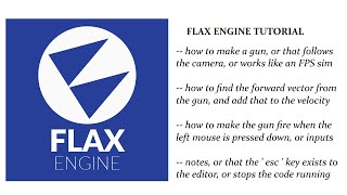 Flax Engine 19 Tutorial  How to make a 3D gun and that shoots bullets in the forward direction [upl. by Imehon]