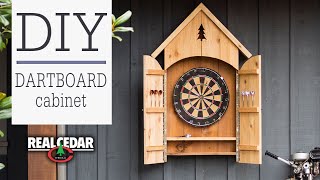 DIY Rustic Dart Board Cabinet  RealCedarcom [upl. by Carlie]