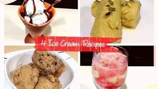 4 Different Types of Ice Cream RecipesKulfi Chocolate Vanilla Falooda Simple and Easy Recipe [upl. by Annawal]