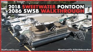 Pontoon Boats A Virtual Walkthrough of the 2018 Godfrey Sweetwater Pontoon 2086 SWSB [upl. by Lauro]