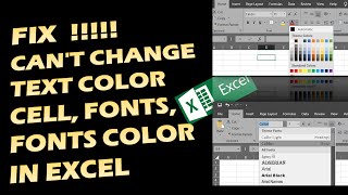 Fix Cant change text color Cell Color Fonts Color in excel [upl. by Ribaj]