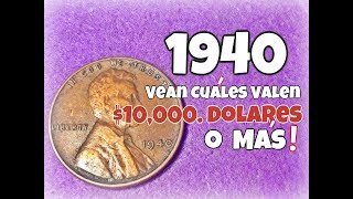 S 1940 Lincoln ¿Cuáles Centavos de Trigo Valen 10000 ó Más [upl. by Aitnas]