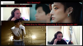 Woodz mini dive Love me harder and Drowning Live clip Reaction [upl. by Curran314]