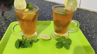 Ginger Mint Tea Lemon amp HoneyAllam Pudina TeaHOW TO MAKE GINGER MINT TEA [upl. by Ennayk762]