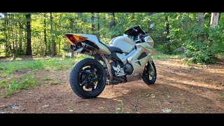 Honda vfr 800 custom exhaust sound [upl. by Nylteak]