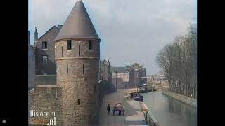 Stadsbeelden oud Maastricht 19191922 ingekleurde film met geluid Colorized footage sound added [upl. by Sedruol]