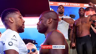 IN FULL Anthony Joshua and Daniel Dubois weigh in and face off 👀 [upl. by Morel]