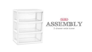 Sterilite Wide 3Drawer Tower Assembly [upl. by Consuelo]