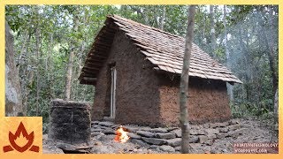 Primitive Technology Tiled Roof Hut [upl. by Nickie]