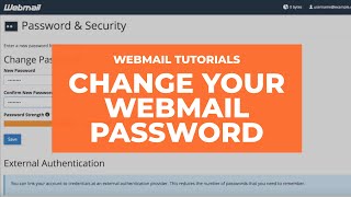 Webmail Tutorials  How to Change Your Password [upl. by Amalle]