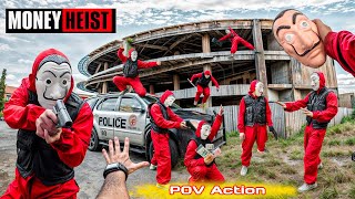 PARKOUR VS MONEY HEIST 2  BAD GUYS No ESCAPE POLICE closed all exits BELLA CIAO REMIX Epic POV [upl. by Encrata72]