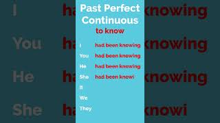 Past Perfect Continuous  to know [upl. by Pena]