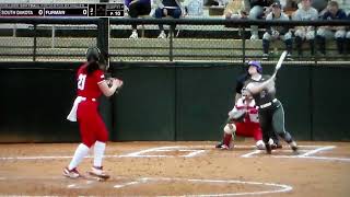 Furman softballs Kiley Perry hits home run vs South Dakota [upl. by Ahsitniuq]