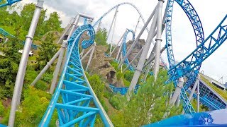 4K Blue Fire Roller Coaster Front Seat POV Europa Park Germany [upl. by Coretta58]