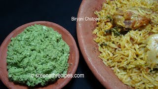 Biryani Chutney Recipe  Green Chutney for Biryani [upl. by Yelik]