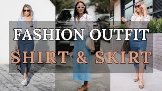 Stylish Denim Skirt Outfit Ideas How to Wear Denim Skirts with Shirts [upl. by Haimehen]