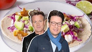 Gordon Ramsay Vs Jamie Oliver Who Has The Best Taco Recipe  Celebrity Snackdown  Delish [upl. by Cupo]