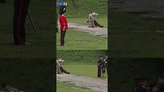 Soldier FAINTS during Coronation ceremony at Cardiff Castle [upl. by Binni880]