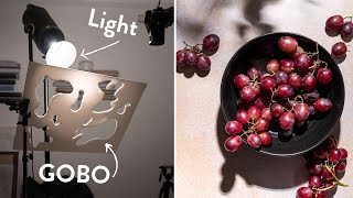 Using a GOBO for Creative Food Photography LIGHTING [upl. by Llebpmac950]