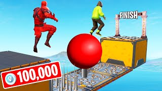 FINISH FIRST To WIN 100000 VBucks Fortnite 150 LEVEL Deathrun [upl. by Webster]