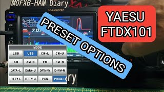 YAESU FTDX101  PRESET OPTIONS  EASY SWITCH DATA OR VOICE [upl. by Blasius]