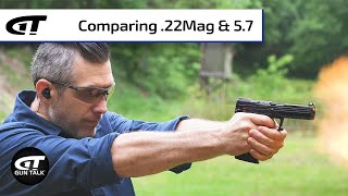 Cartridge Comparison 57x28mm vs 22 Magnum  Gun Talk [upl. by Akerdal]