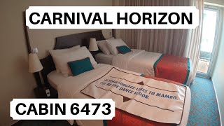 Carnival Horizon Cabin 6473 Category HI Havana AftView Extended Balcony Stateroom [upl. by Fitzhugh]