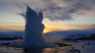 Iceland  Geysir in the winter [upl. by Ahsinrad]