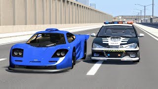 Crazy Police Chases 18  BeamNG Drive Crashes [upl. by Preciosa]