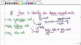 How To Distinguish Between Hydrochloric acid  Sulphuric acid  and Nitric acid [upl. by Leler]