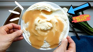 Keto Mashed Potatoes Recipe With A Low Carb Gravy Thats Made In 5 Minutes [upl. by Kentiga]