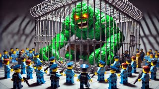 Police surround zombie behind bars  Lego zombie rise [upl. by Columba]